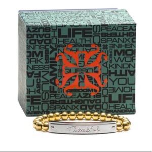 “THANKFUL” RUSTIC Cuff Regifter Silver